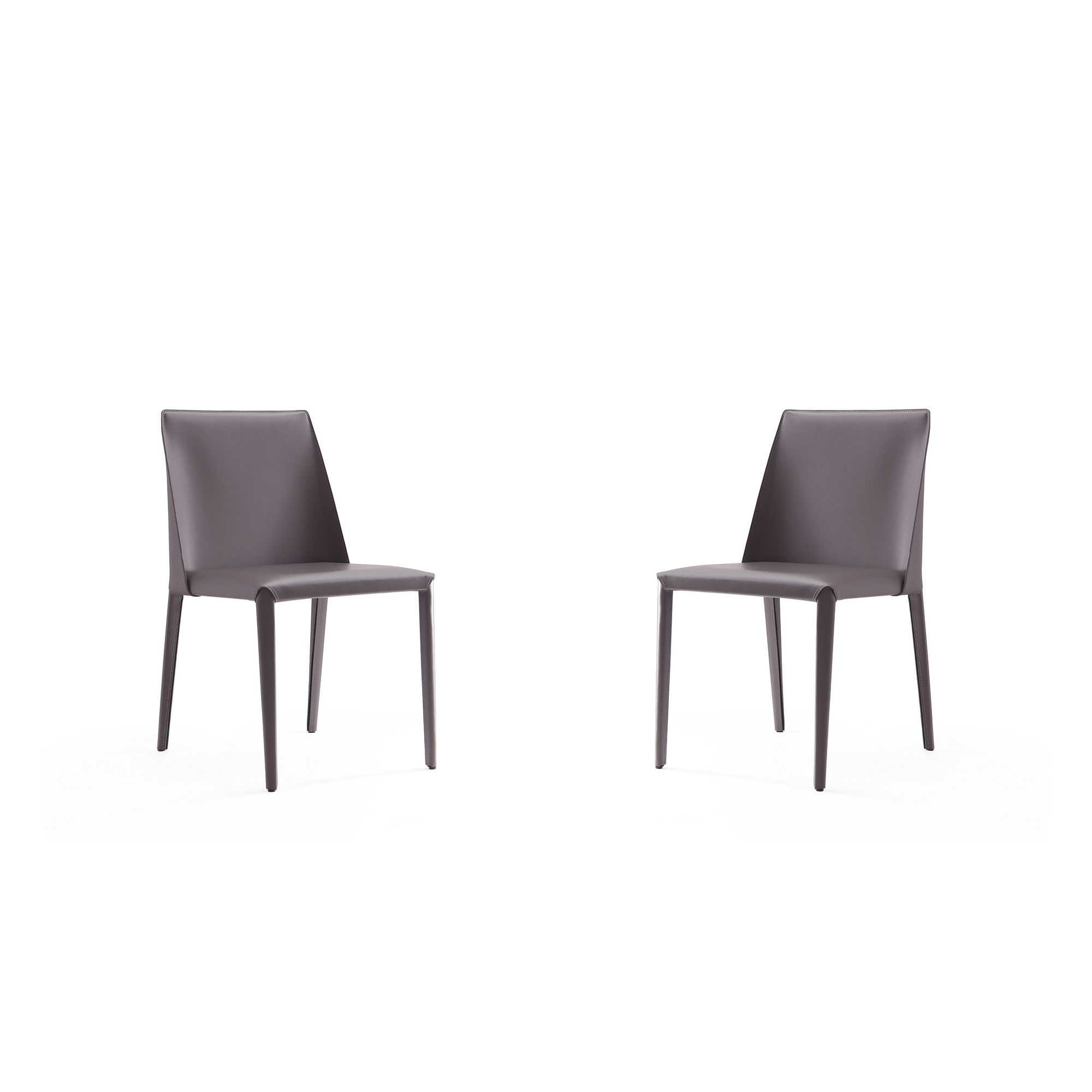 Manhattan Comfort, Paris Grey Saddle Leather Chair Set of 2 Primary Color Gray, Included (qty.) 1 Model# DC032